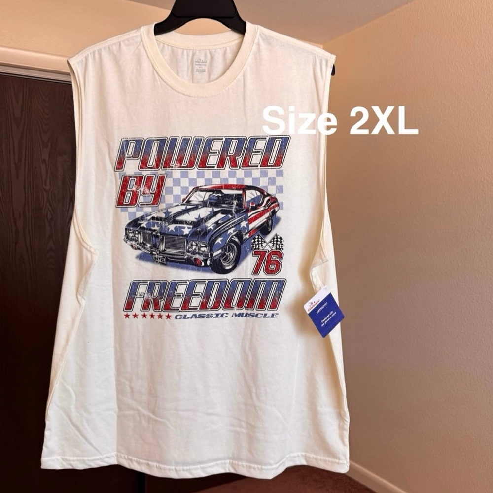 Way to Celebrate Men's  4th of July Americana Graphic Muscle Tank